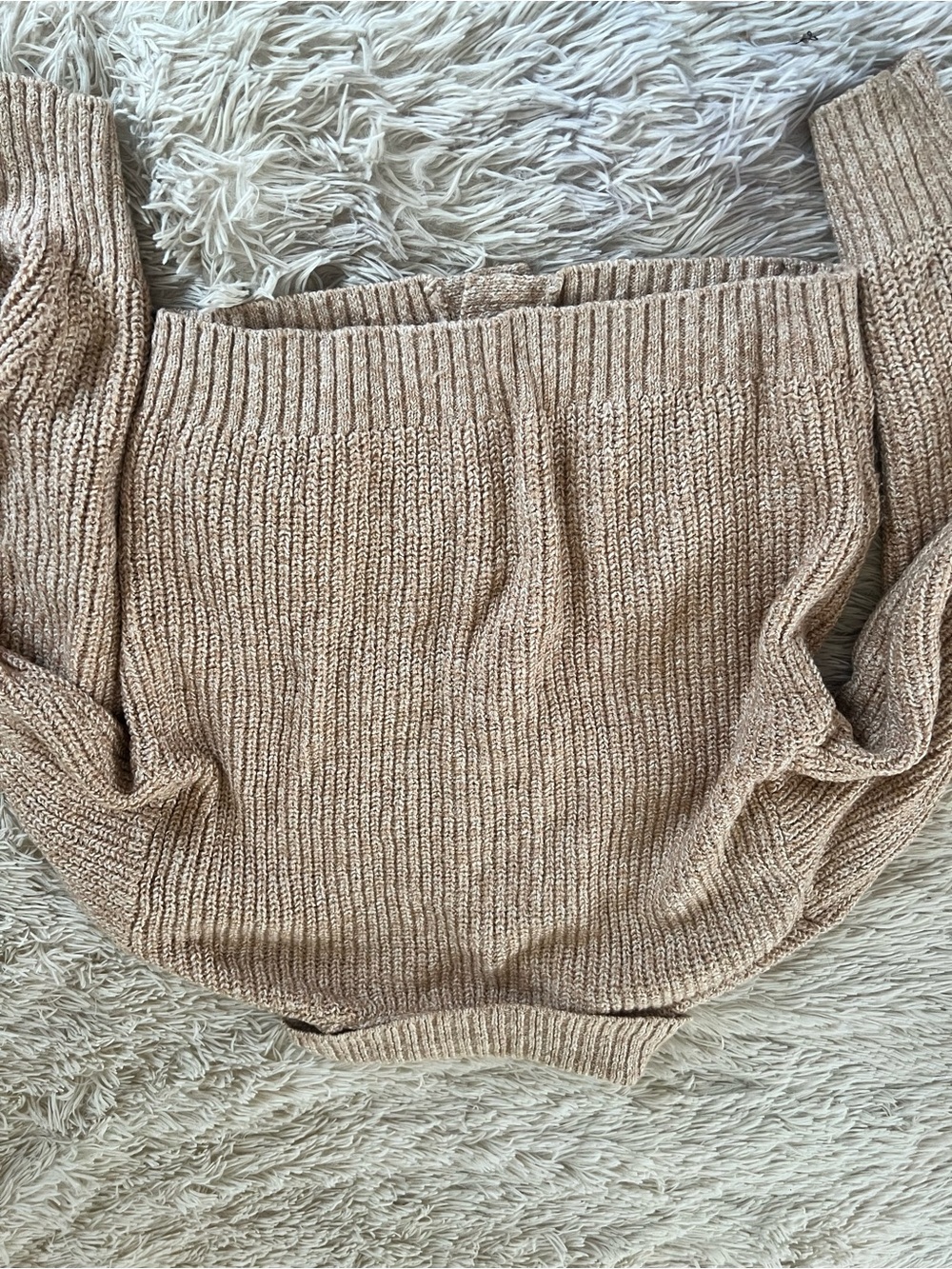 Lulu's Neutral Beige Ribbed Button Cardigan - Picture 2 of 2